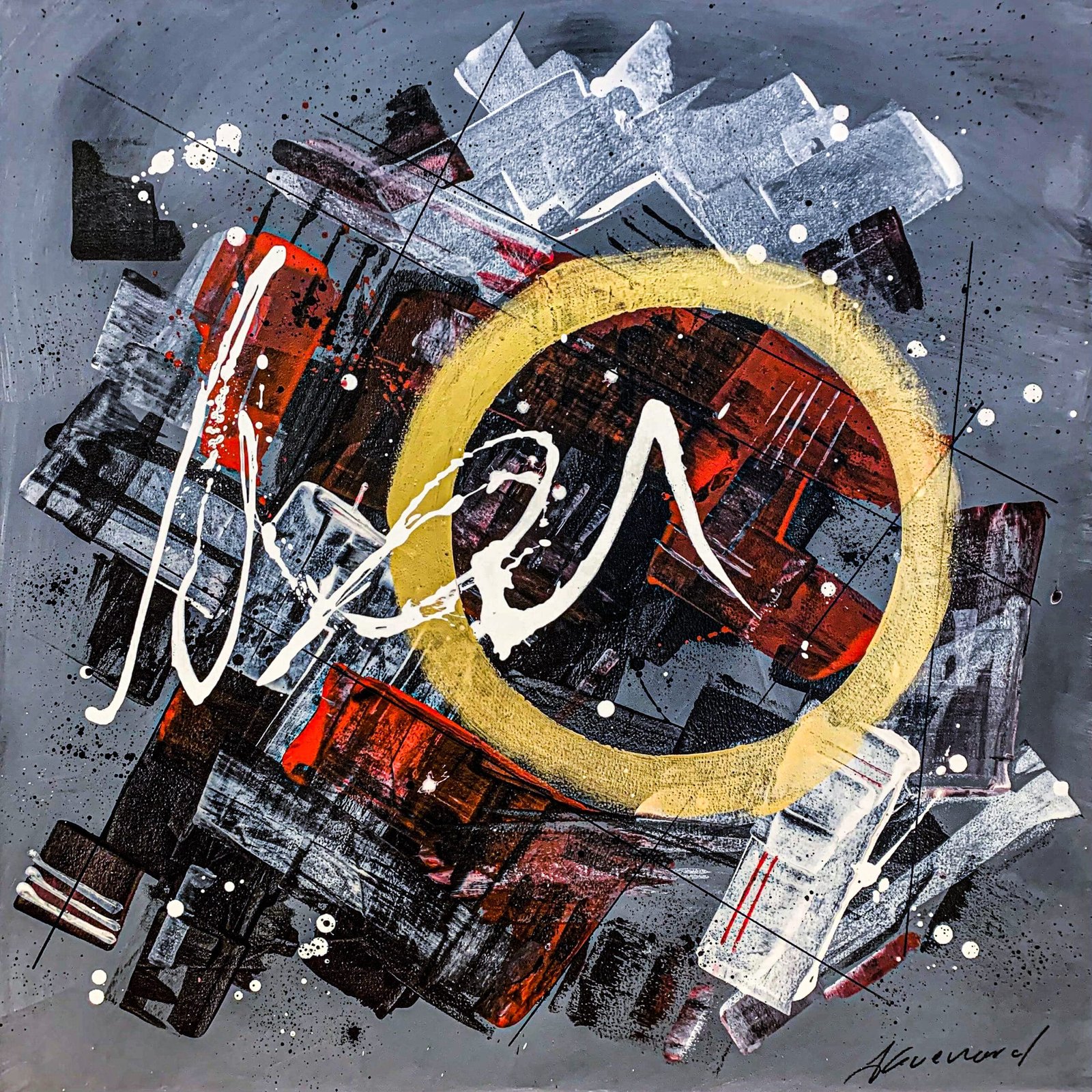 tableau peinture abstraite moderne au couteau