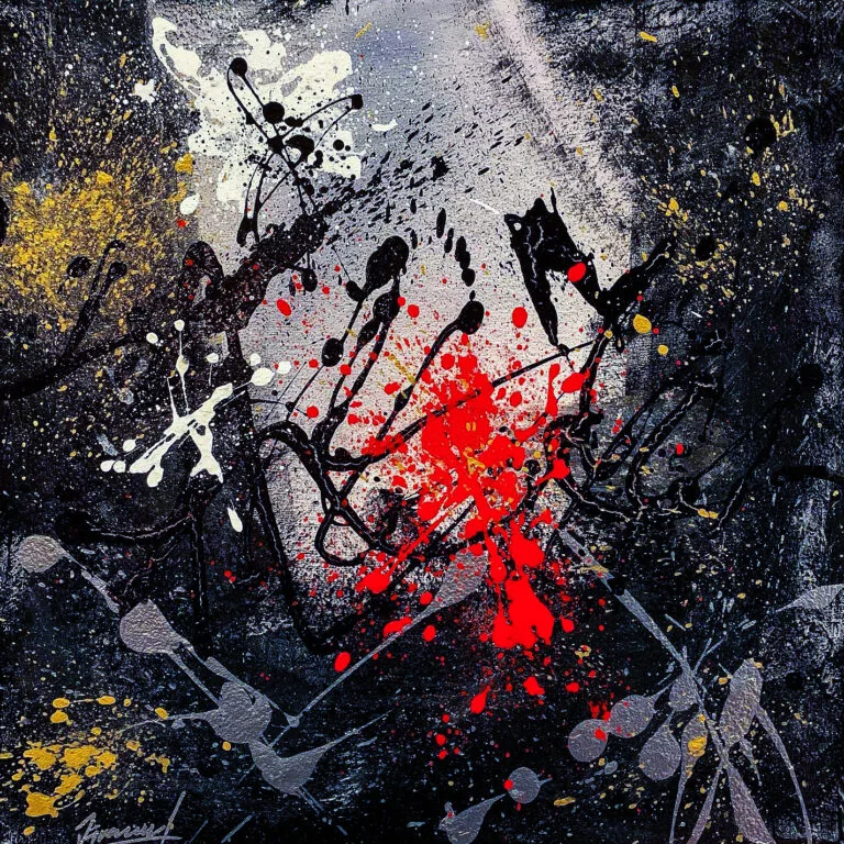 tableau d'art contemporain inspiré par l'alchimie de julien Guénard, artiste autodidacte en peinture abstraite en Bourgogne.