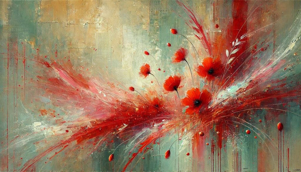 image résultant de la combinaison : intelligence artificielle et peinture abstraite contemporaine.