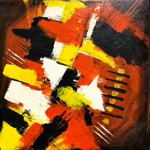 1ère peinture abstraite de Julien Guénard à Givry.