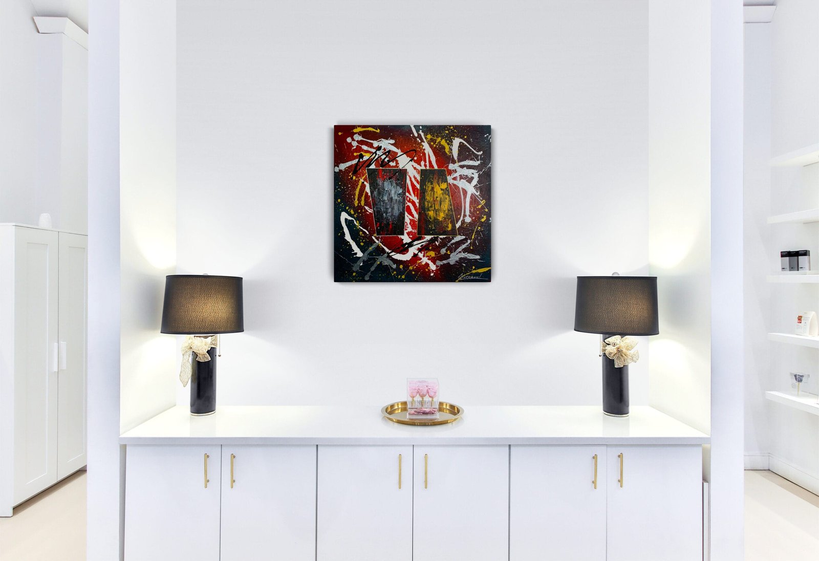 photo d'une des peintures abstraites modernes uniques de Julien Guénard en Bourgogne