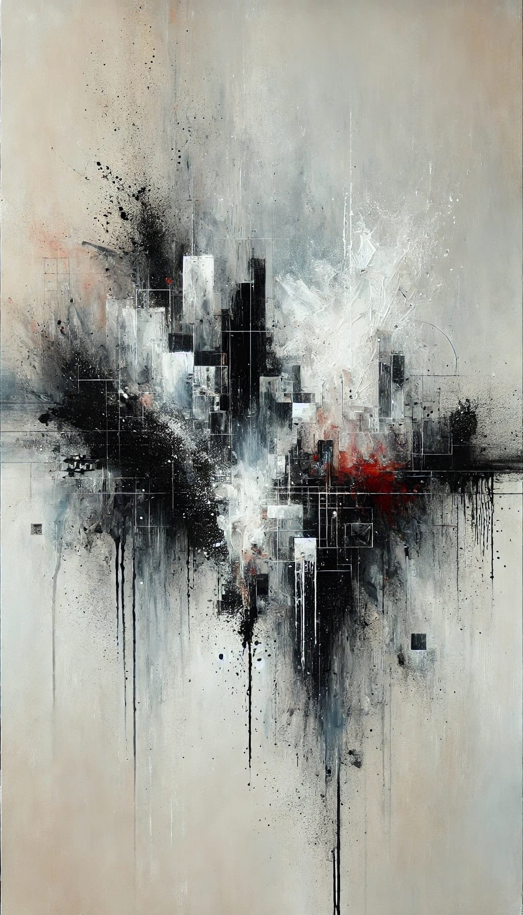 image de l'addition : intelligence artificielle et peinture abstraite contemporaine.